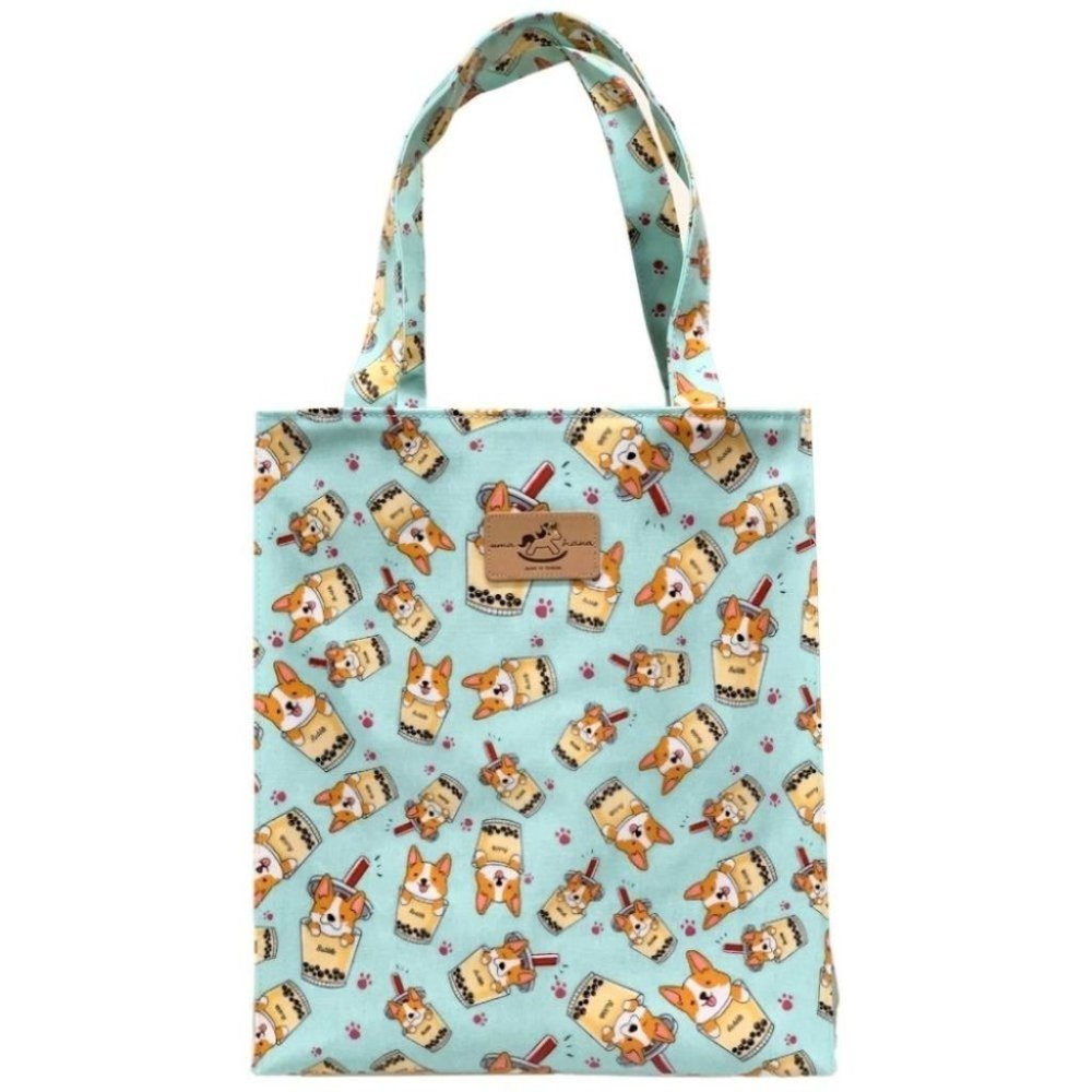 Waterproof Boba Corgi Large Tote Shoulder Bag Travel Purse - Picture 1 of 14